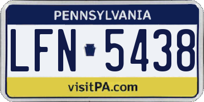 PA license plate LFN5438