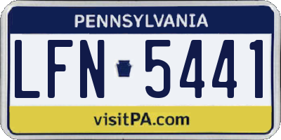 PA license plate LFN5441