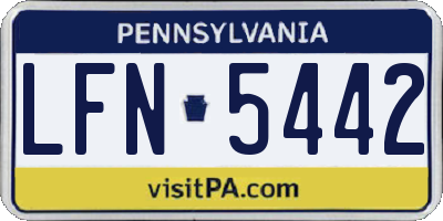 PA license plate LFN5442
