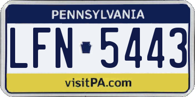 PA license plate LFN5443