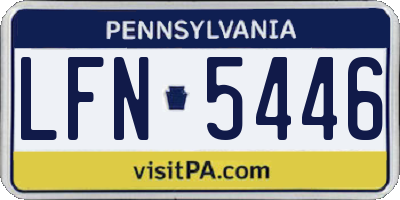 PA license plate LFN5446