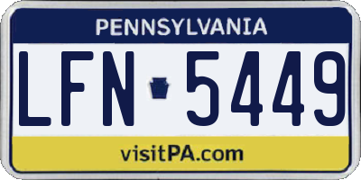 PA license plate LFN5449