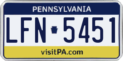 PA license plate LFN5451