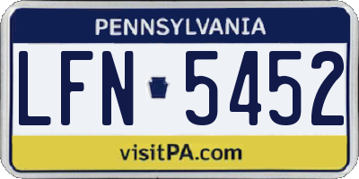 PA license plate LFN5452