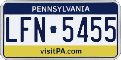 PA license plate LFN5455