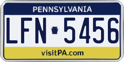 PA license plate LFN5456