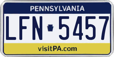 PA license plate LFN5457
