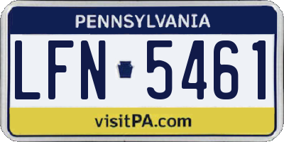 PA license plate LFN5461