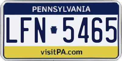 PA license plate LFN5465