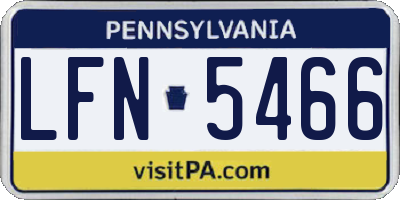 PA license plate LFN5466