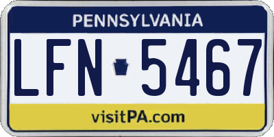 PA license plate LFN5467