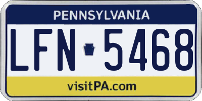 PA license plate LFN5468