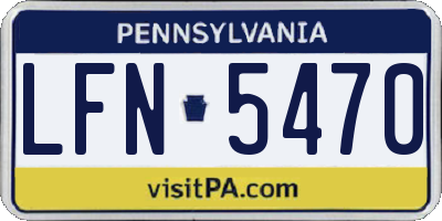 PA license plate LFN5470