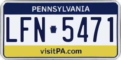 PA license plate LFN5471