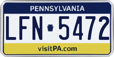 PA license plate LFN5472