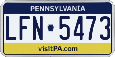 PA license plate LFN5473