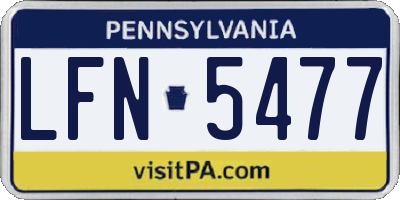 PA license plate LFN5477