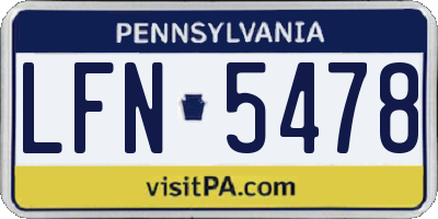 PA license plate LFN5478