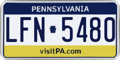 PA license plate LFN5480