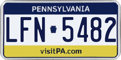 PA license plate LFN5482