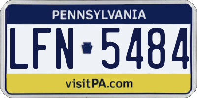 PA license plate LFN5484