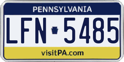 PA license plate LFN5485