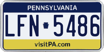 PA license plate LFN5486