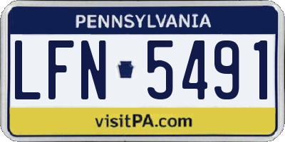 PA license plate LFN5491