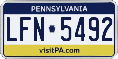 PA license plate LFN5492
