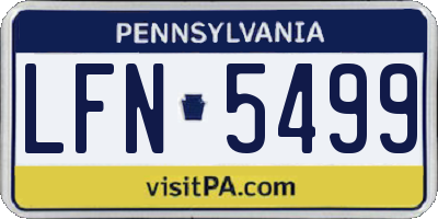 PA license plate LFN5499