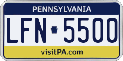 PA license plate LFN5500