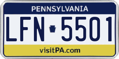 PA license plate LFN5501