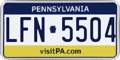 PA license plate LFN5504