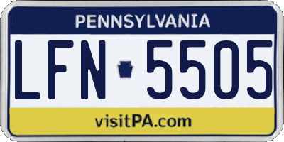 PA license plate LFN5505