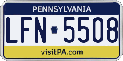 PA license plate LFN5508