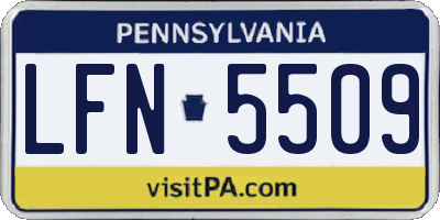 PA license plate LFN5509
