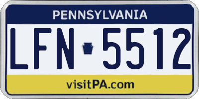 PA license plate LFN5512
