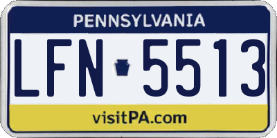 PA license plate LFN5513