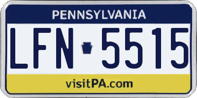 PA license plate LFN5515