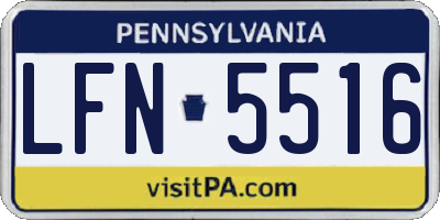PA license plate LFN5516