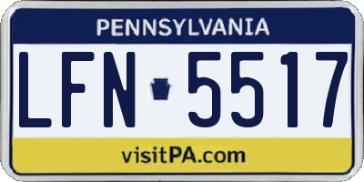 PA license plate LFN5517