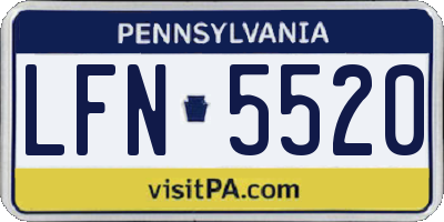 PA license plate LFN5520