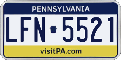PA license plate LFN5521