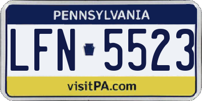PA license plate LFN5523