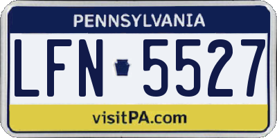 PA license plate LFN5527