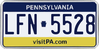 PA license plate LFN5528