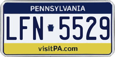 PA license plate LFN5529