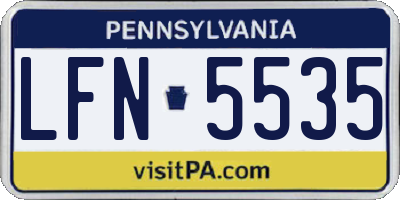 PA license plate LFN5535