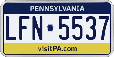 PA license plate LFN5537