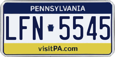 PA license plate LFN5545